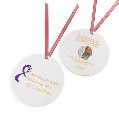 2025: A Year of Hope - Together for a Cure for Alzheimer's or Dementia - Metal Ornaments