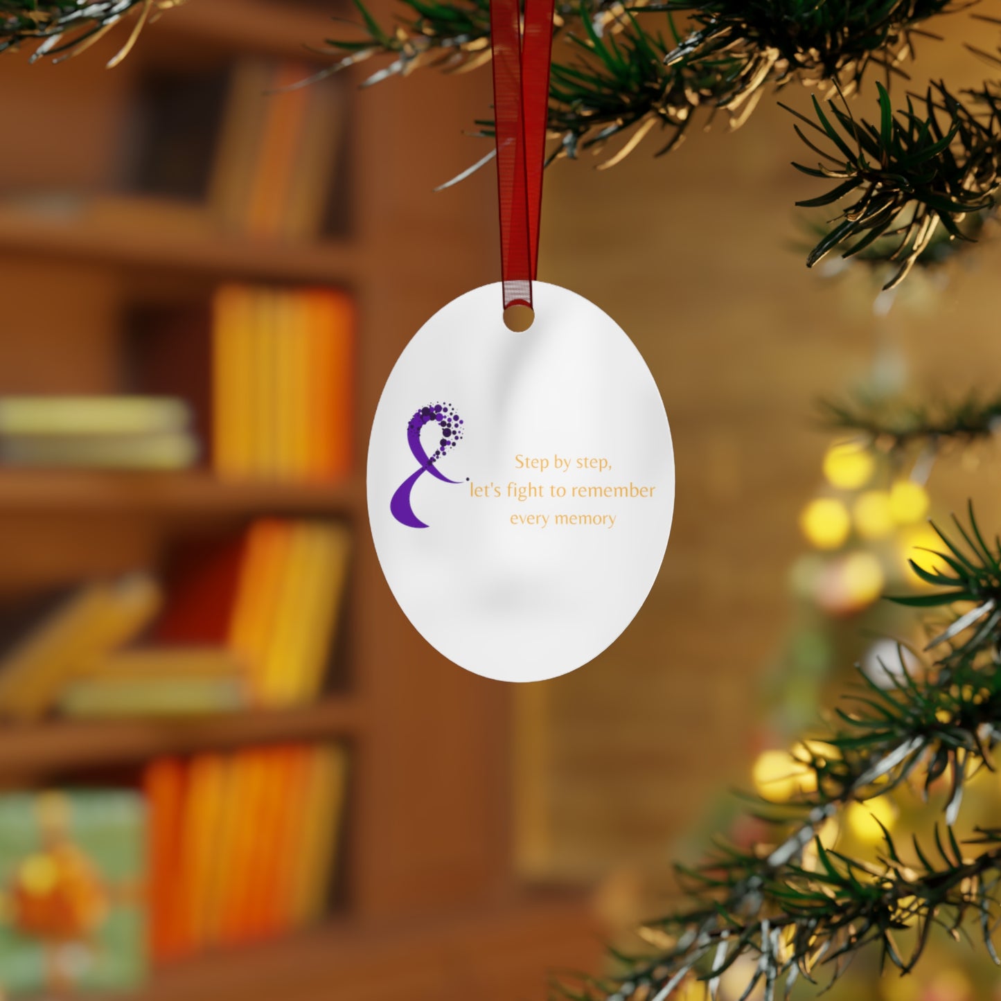 2025: A Year of Hope - Together for a Cure for Alzheimer's or Dementia - Metal Ornaments