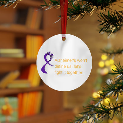 2025: A Year of Hope - Together for a Cure for Alzheimer's or Dementia - Metal Ornaments